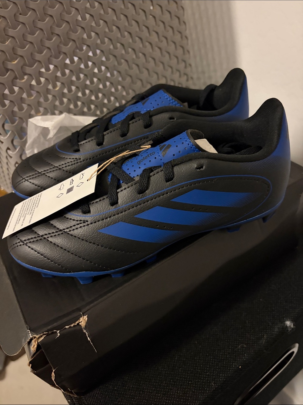adidas Black and Blue Soccer Cleats